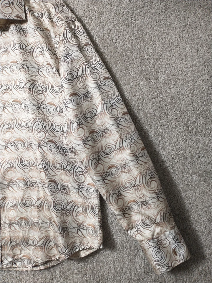 Camisa Vaquera El General Para Hombres 3XL XXXL Beige Ropa Occidental Manga Larga Adulto Foto 3 de 4