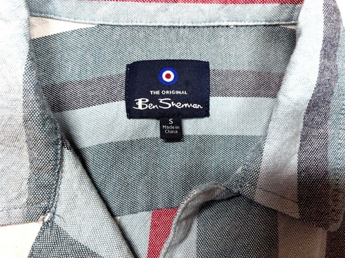 Ben Sherman Mens Button Front Short Sleeve Cotton Stripe Shirt Small S - Picture 4 of 4