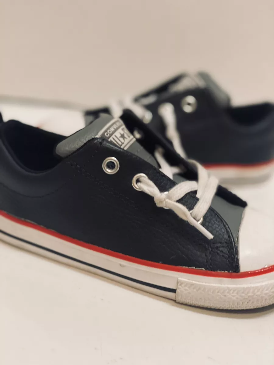 Converse Chuck Taylor All Star Street Slip on NAVY Leather Low Top
