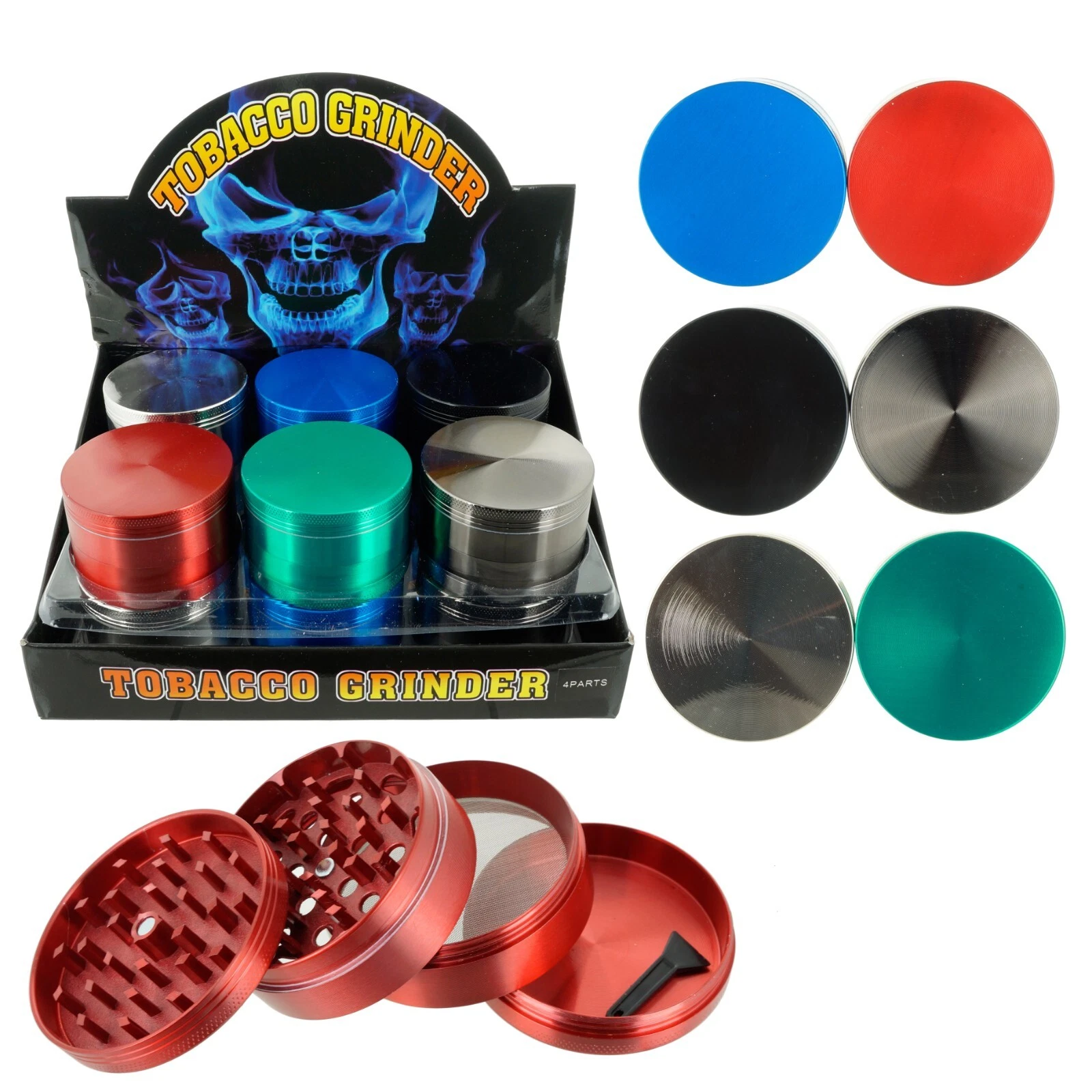 12 PACK 2.1" Tobacco Herb Grinder Spice 4PC Metal Chromium Alloy Crusher Solid
Opens in a new window