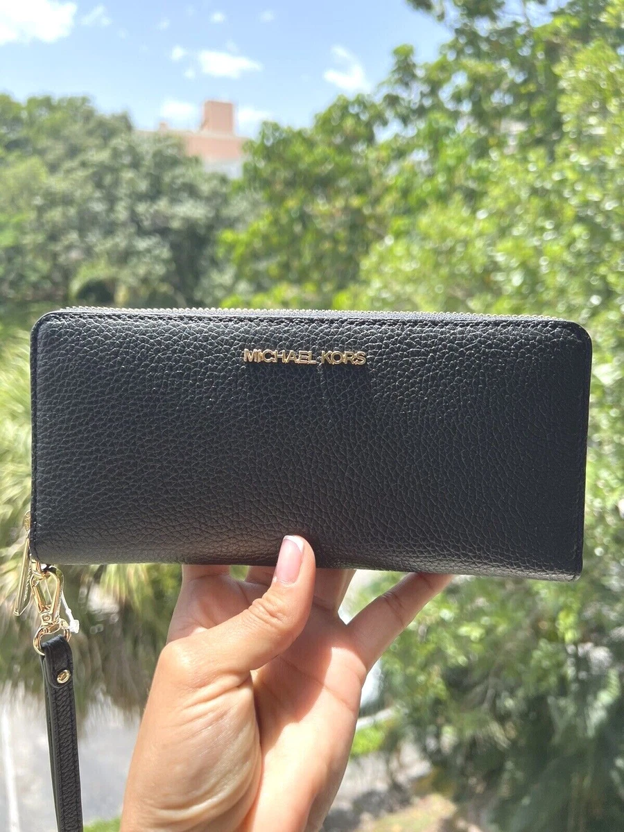 Michael Kors Zip Around Leather Wristlet Wallet