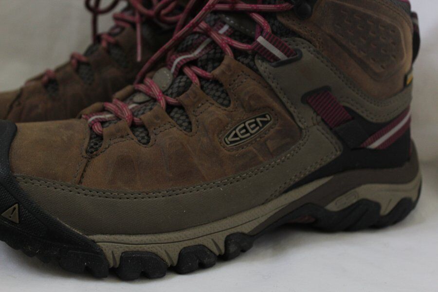 Stivali da trekking KEEN 39 5 US 9 da donna in pelle marrone tortora Targhee II