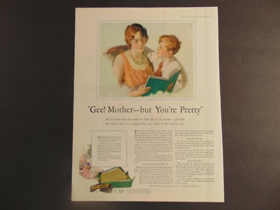 1926 PALMOLIVE BEAUTY SOAP Child says Mother's Pretty vintage art print ad