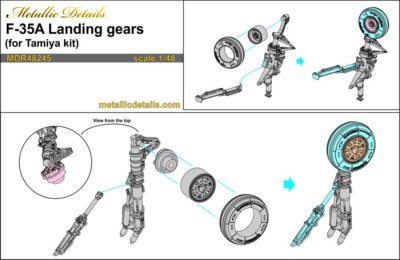 1/48 Metallic Details MDR48245 F-35A. Landing gears (Tamiya)