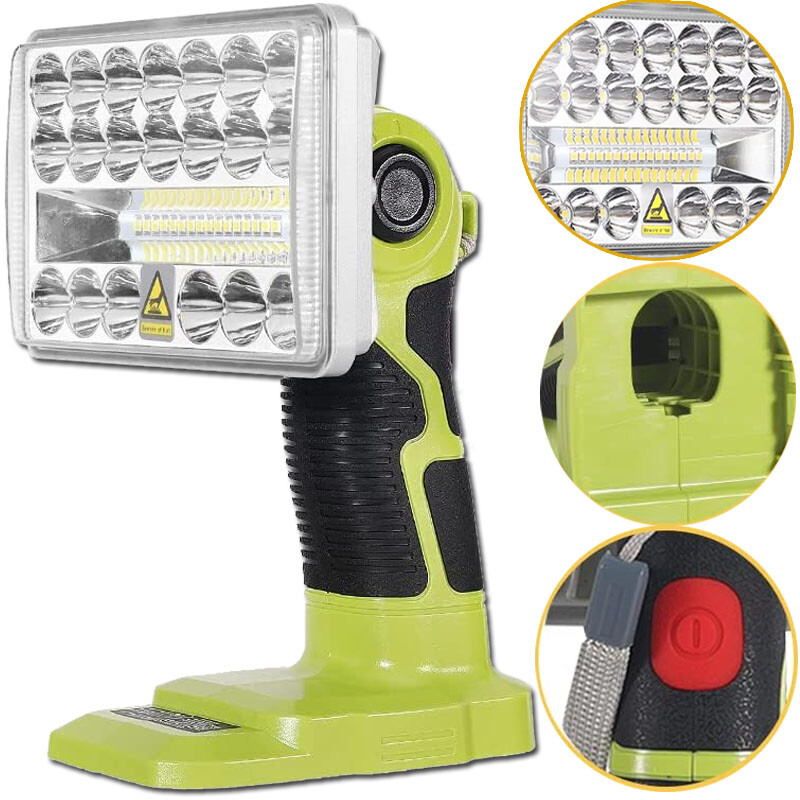 5'' 18W Cordless LED Work Light Flashlight Spotlight Torch for
