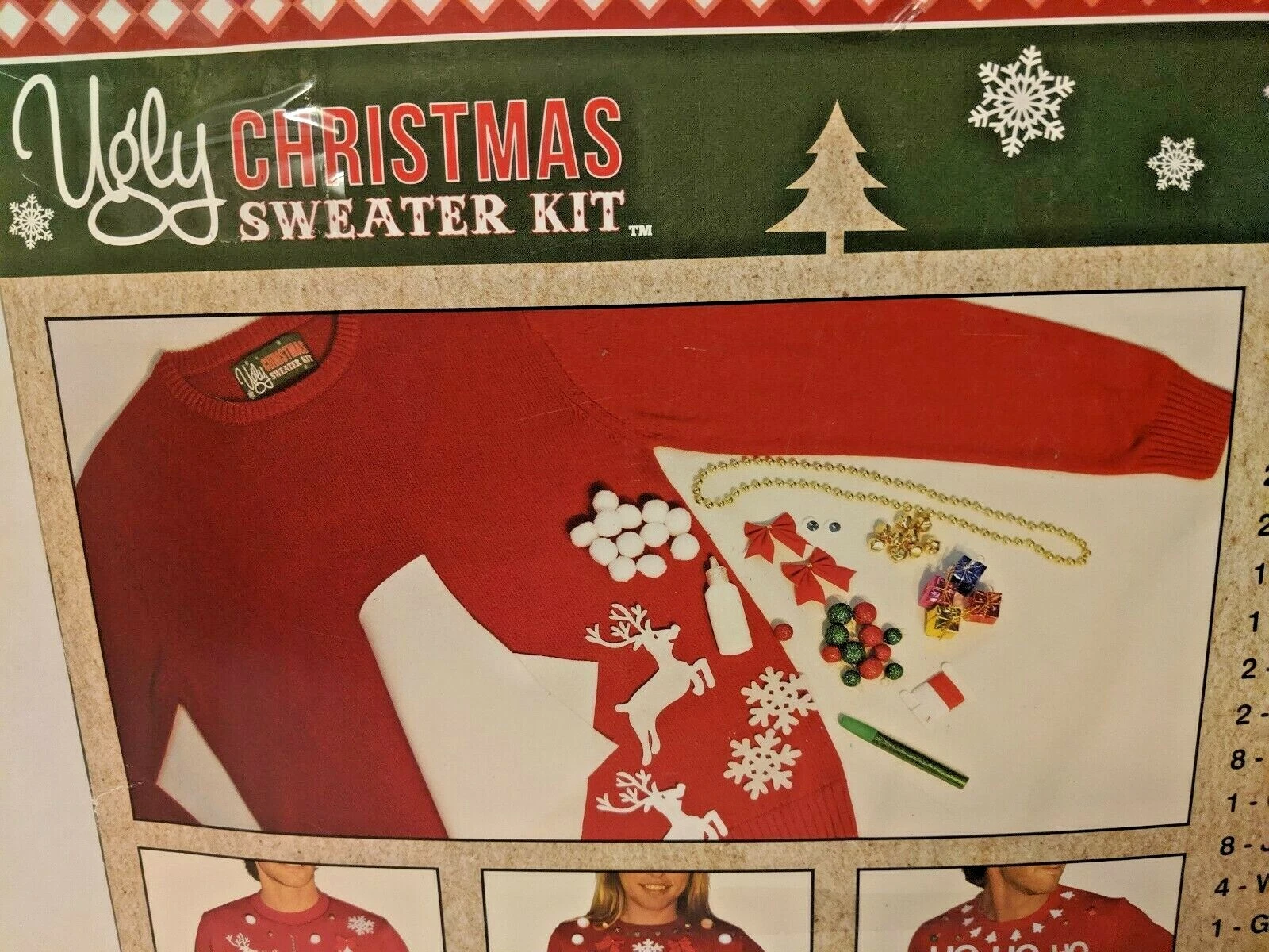 Ugly Christmas Sweater Kit Size L Make Your Own Sweater Kit