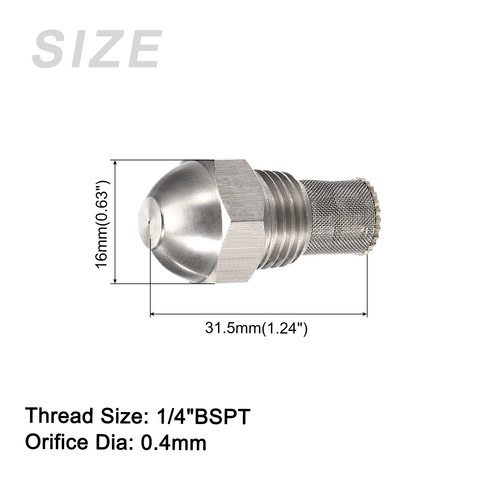 Misting Nozzle (0.4mm/0.016") 1Pcs,for Garden Watering Outdoor Cooling, Silver - Imagen 2 de 5