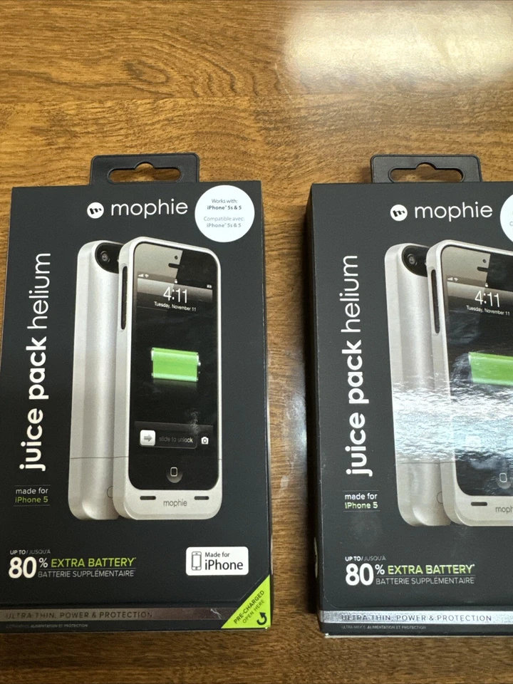 2 PACK Mophie Juice Pack Helium Air Battery Case iPhone 5 5s & SE (1st Gen Only) - Image 2 of 4