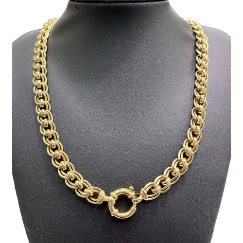 9ct 9k Yellow Gold Belcher Rollo Hugs Kisses Chain Necklace 71.73 Grams ...