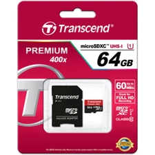 Transcend 64GB 400x microSDXC UHS-I Memory Card (TS64GUSDU1) Authorized Dealer!