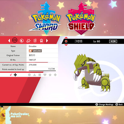   Shiny Groudon  Event Korean ULTRA SHINY   Pokemon Sword Shield   UNTOUCHED