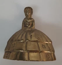 Southern Belle Solid Brass Bell Casting Euc 3.5" Victorian Themed 