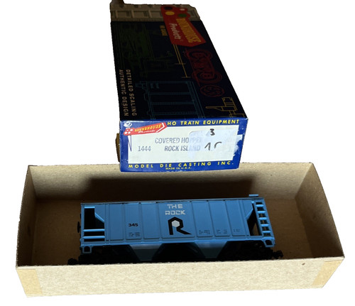 Tolva cubierta de 2 bahías Rock Island Roundhouse 1444 escala HO con RTR RI 345 KD | Zustand: Used