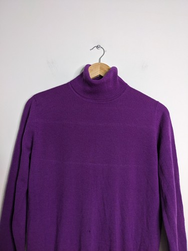 Bridge & Lord Turtleneck Jumper Womens M Medium Purple Merino Cashmere Sweater - Picture 7 of 12