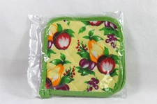 Kitchen Potholders Fruit on Yellow Background Set of 2