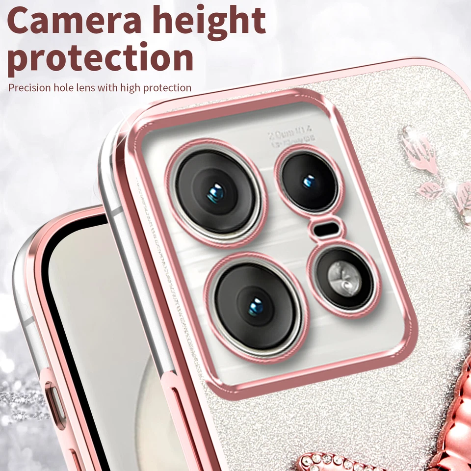 For Motorola Edge 50 Pro, Fashion Bling Glitter Pattern Clear Soft Case Cover - Image 3 of 4