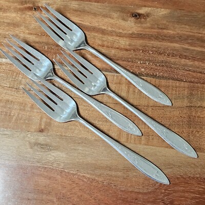 4 Oneida Wm Rogers Debutante Grandeur Princess Salad Fork 6'' silverplate