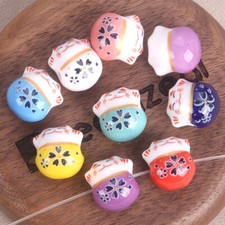 5pcs 14mm Fortune Claws Cat Loose Ceramic Porcelain Beads For Jewelry Making DIY