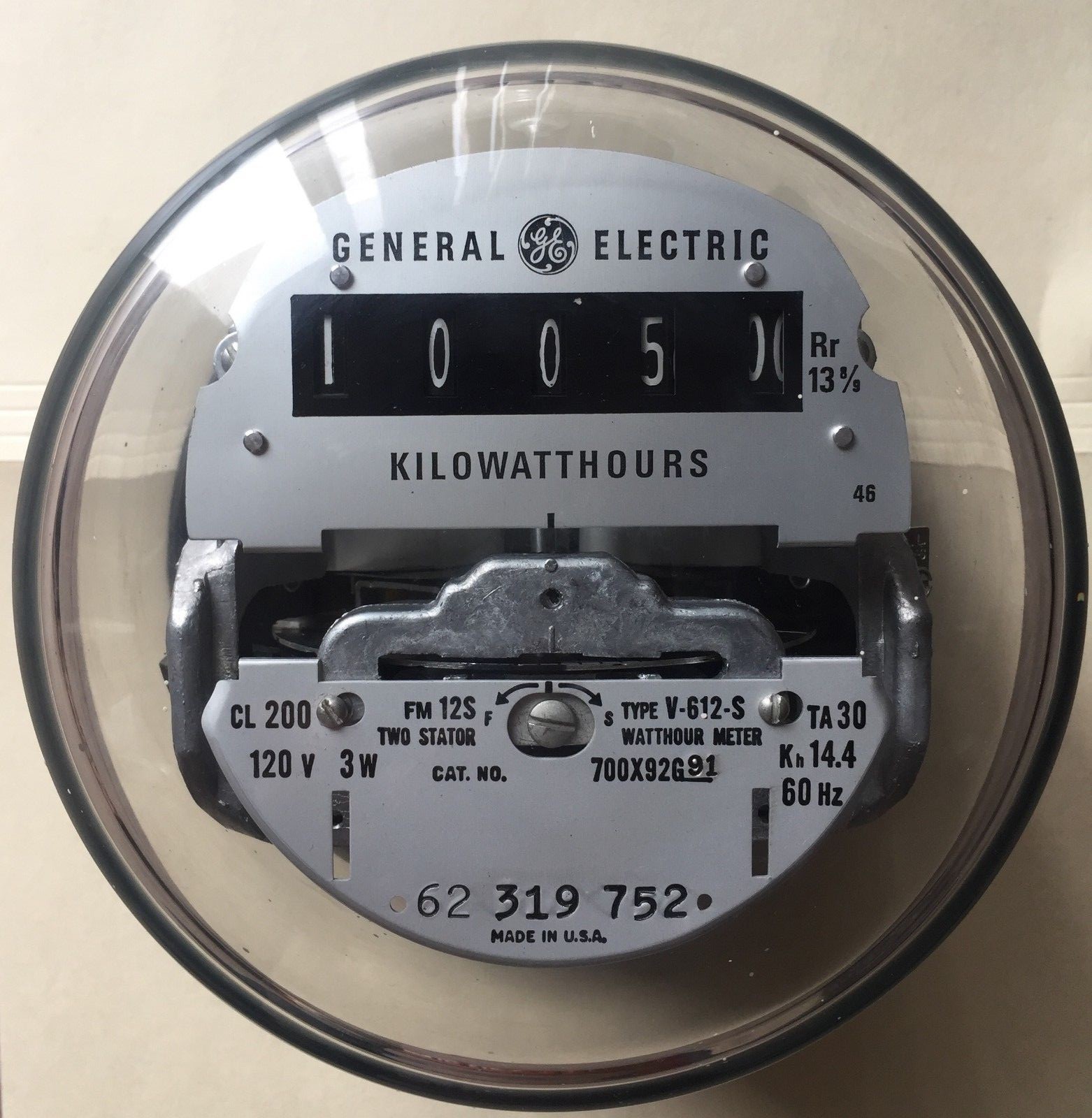 Ge Watthour Kwh Meter V 612 S Form 12s Network 5 Lugs 2 Stator Ez Read Ebay