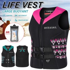 Adult Life Jacket Surfing Motorboat Elastic Buoyancy Aid Neoprene Vest Swimming