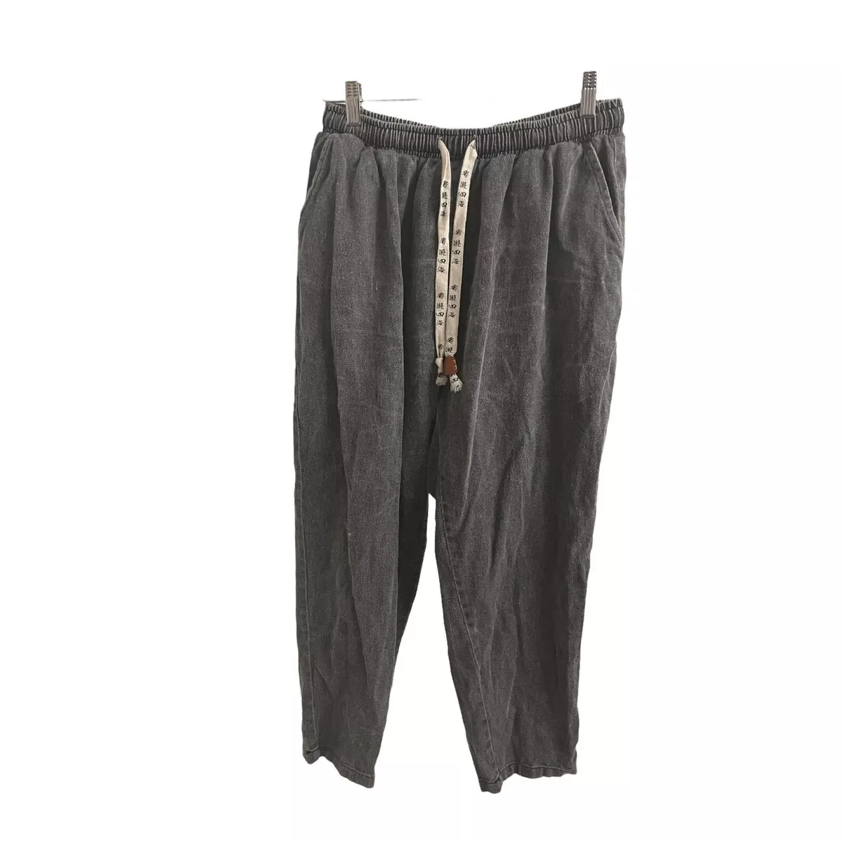 Mr-Donoo Mens Chambray Pants Gray Drawstring Waist Pockets 3XL | eBay