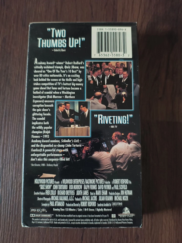 Quiz Show (VHS, 1995) - Image 2 of 3