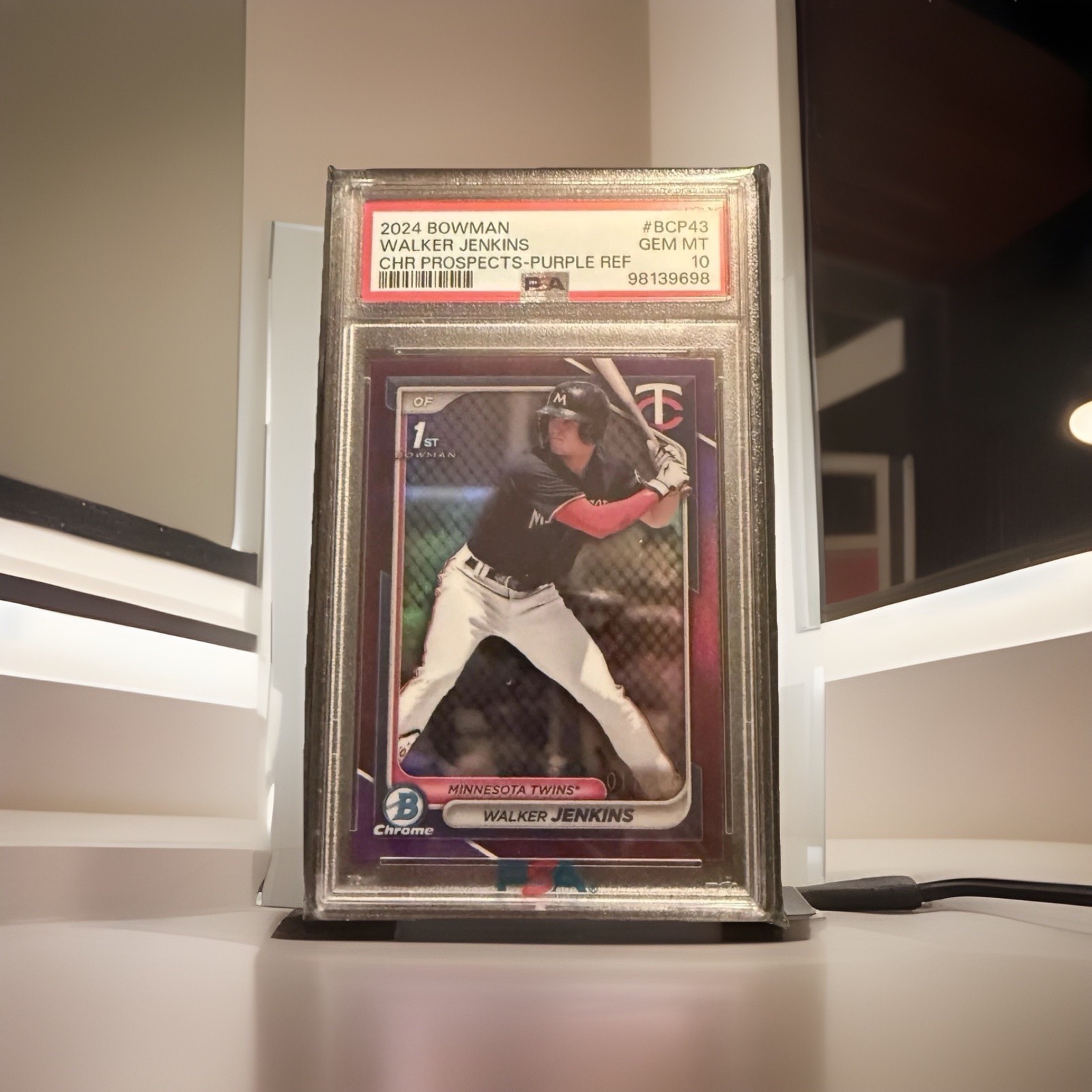 2024 Bowman Chrome Prospects Walker Jenkins BCP-43 Purple Refractor /250 (RC) E3