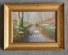 Framed Print - Snowdrop Valley No.3 Wheddon Cross Exmoor - Artist Joan M Barnett
