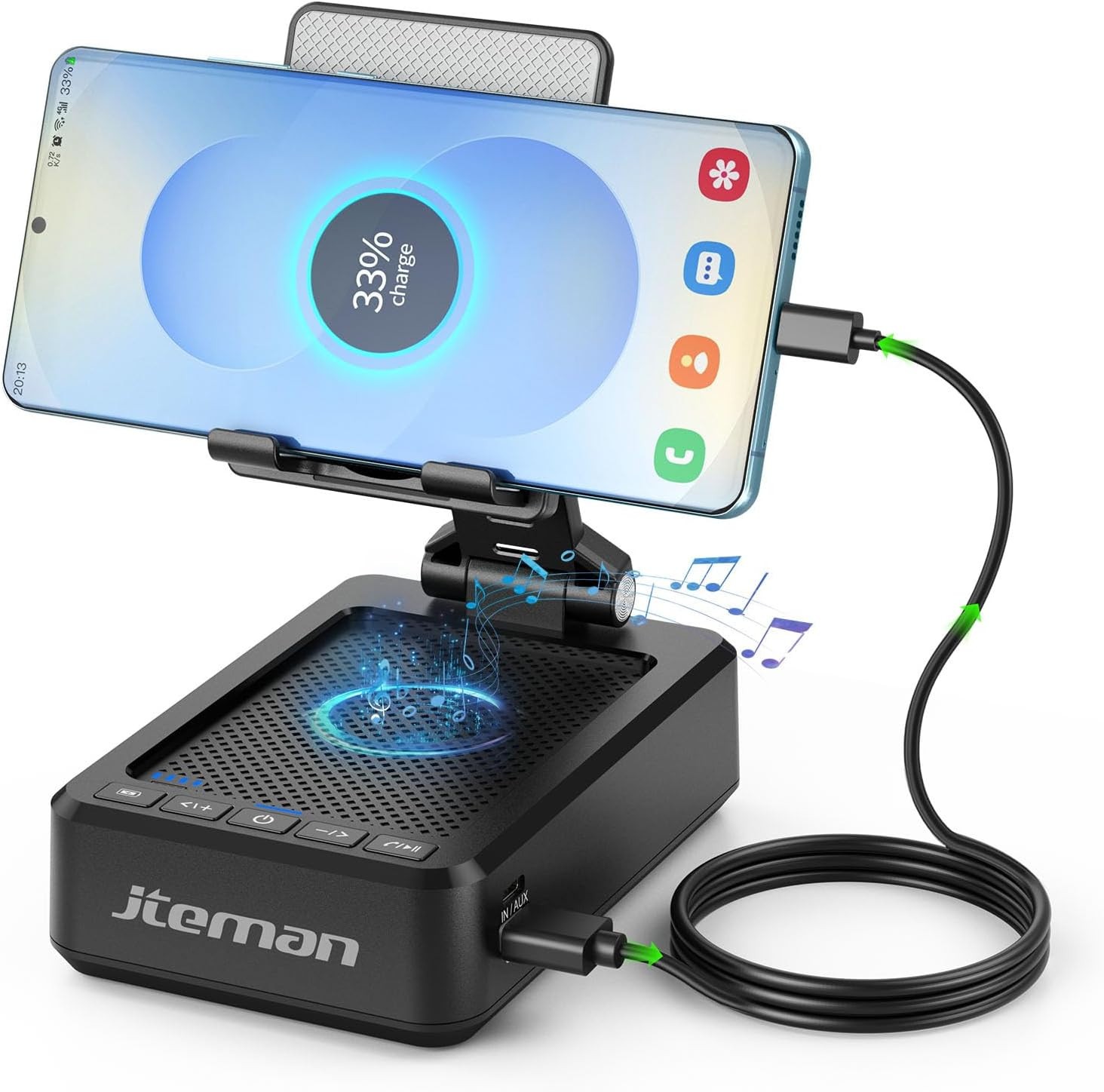 👍JTEMAN Adjustable Phone Stand With Bluetooth Speaker New In Box GIFT LOW PRICE