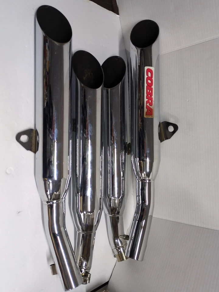 COBRA MOTORCYCLE SET OF 2 DUAL CHROME MUFFLER UNTESTED ? YAMAHA VMAX OR HONDA ? - Image 3 of 4