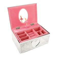 6205231 Childhood Memories Musical Ballerina Jewelry Box, Metallic