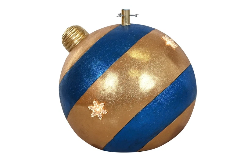 Base per Albero di Natale a Forma di Palla Natalizia Supporto con Luci 60 cm