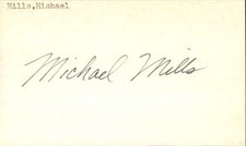 Michael Mills Signed 3x5 Index Card Cut Padres Autograph Den