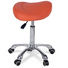 Saddle Stool with Wheels Ergonomic Rolling Chair for Salon Clinic Office