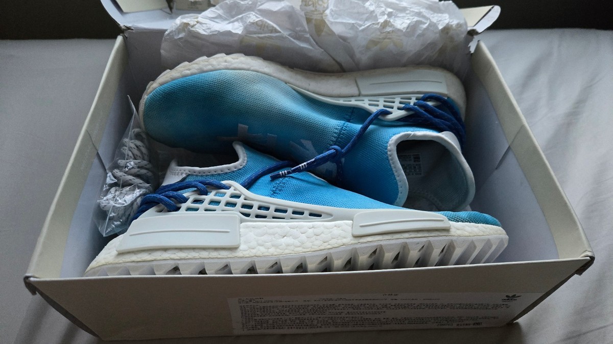 Adidas Pharrell x NMD Hu Trail Boost China Exclusive Peace Blue F99763 Sz 4 Men F99763 Pharrell X Nmd Hu Trail Peace Discount Adidas Human  main image 2