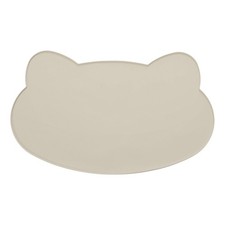 Cat Food Mat 17x10 Inch Silicone Pet Feeding Mat Cat Shaped Gray