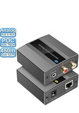 Analog Audio Extender RCA 3.5mm Stereo Over Ethernet Single Cat5e/6/7 Cable