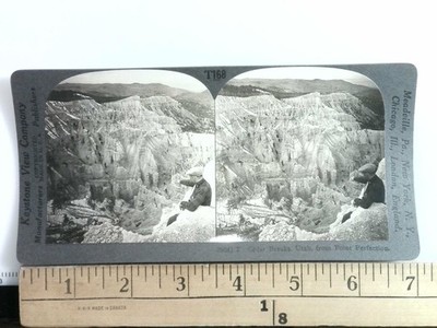 Cedar Breaks Utah from Point Perfection Stereoview Keystone View 1900s