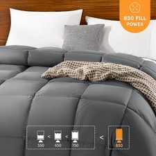 Hungarian Goose Down Comforter Queen Size, 850 Fill Power All Season Duvet Inse