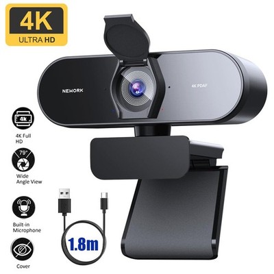 Webcam Kamera 4K mit Mikrofon für PC Computer Desktop Cam