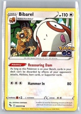 Bibarel 060/078 Common Pokemon GO Pokemon Near Mint