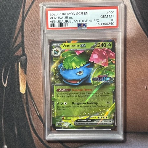 Pokemon Scarlet & Violet Stellar Crown Venusaur EX 001/142  Stamped Promo PSA 10
