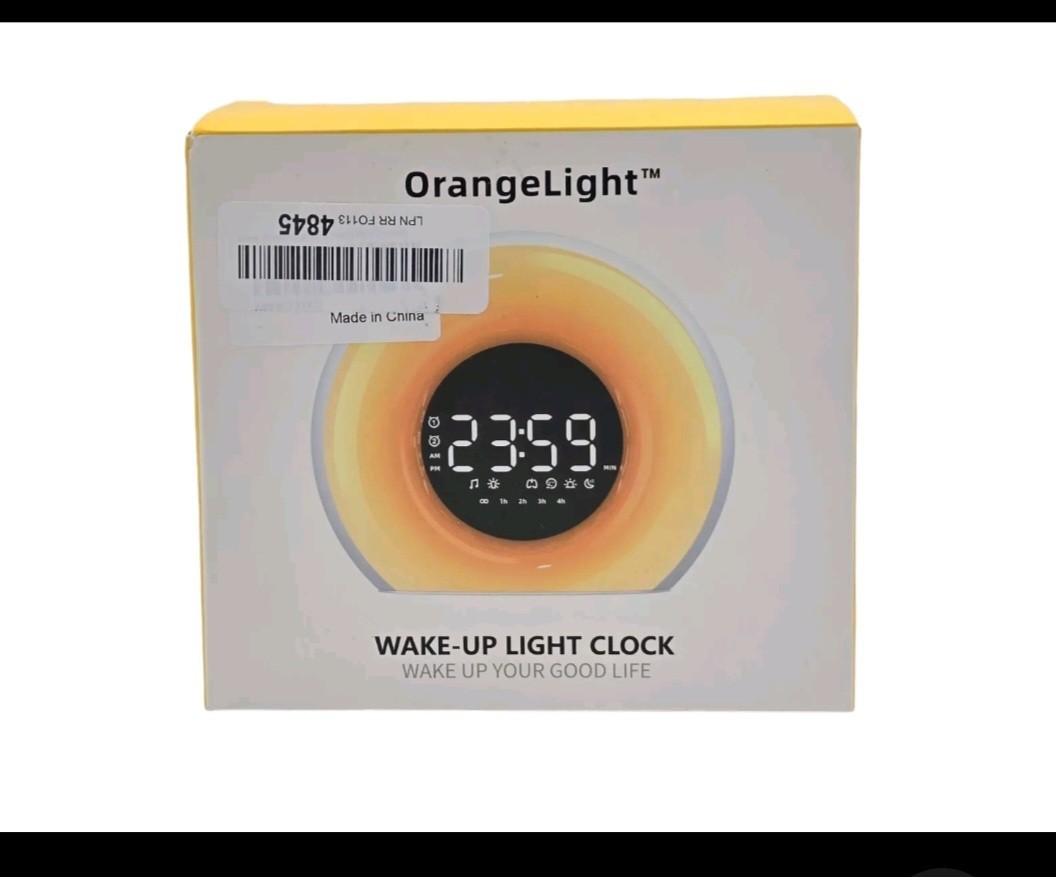 OrangeLight Wake Up Light Sunrise Alarm Clock for Bedroom White WKC-B2 Open Box-image