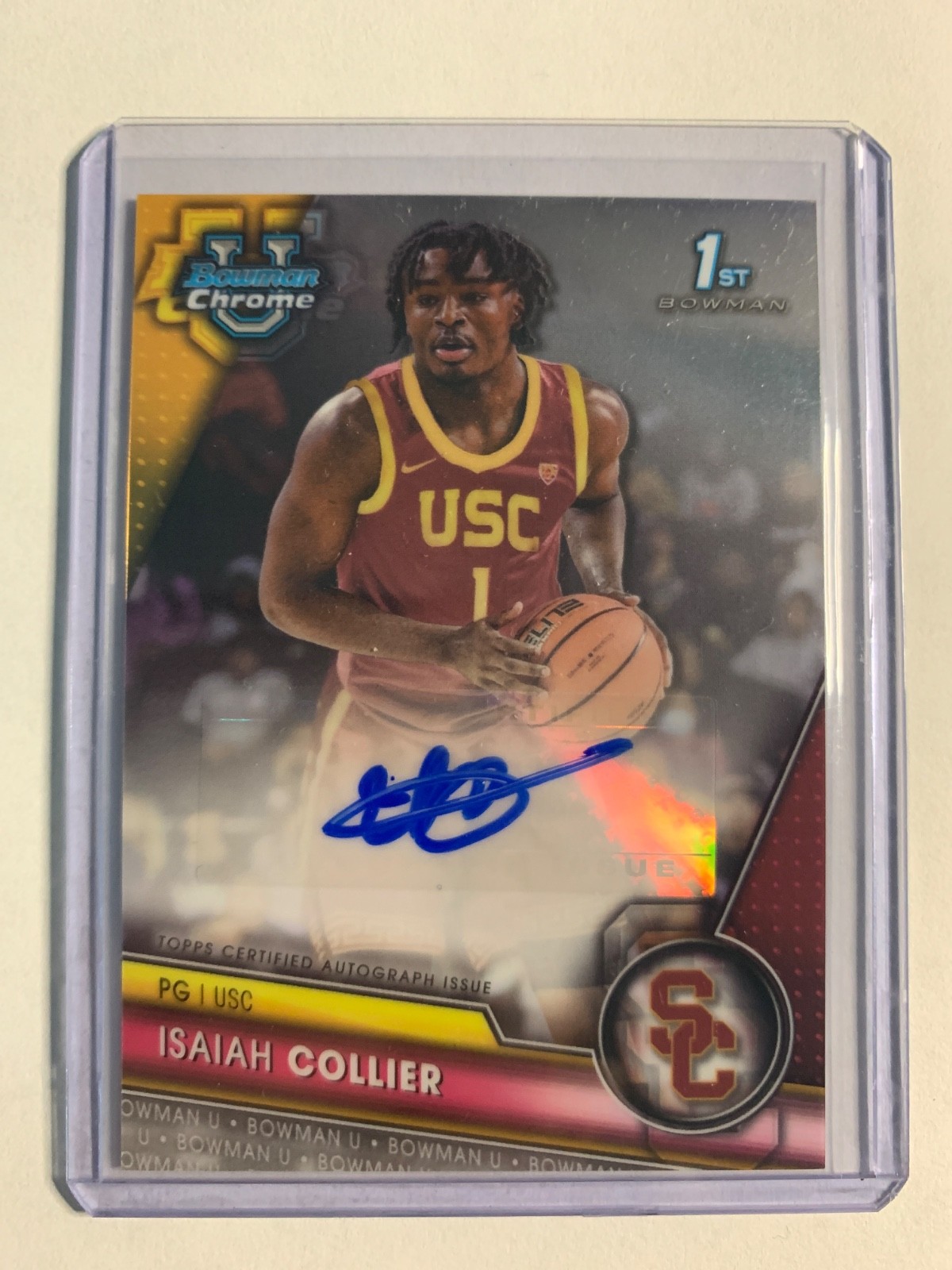 Isaiah Collier 2023-24 1st Bowman University Chrome Autograph Auto #BCPA-IC (1)