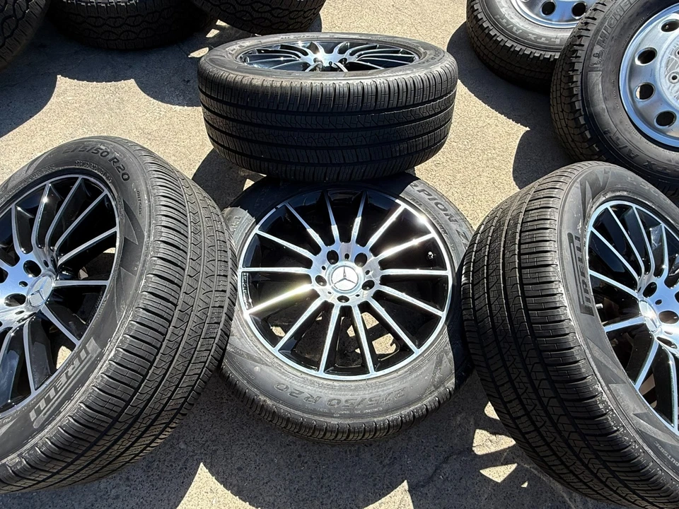 4x Mercedes-Benz 20" AMG G 550 Black OEM Wheels Tires Rims W463 275/50R20 95% - Image 3 of 4