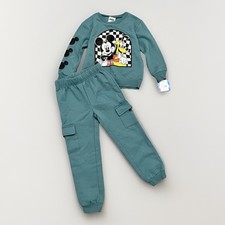 Mickey Mouse Clubhouse Toodler 5T Teal 2 Piece Set Sweatshirt  Pants- New