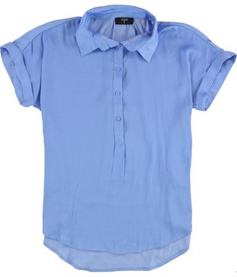 T Tahari Womens Solid Tunic Blouse