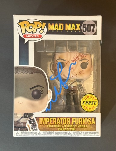 Charlize Theron signed funko pop Mad Max Furiosa Chase autograph