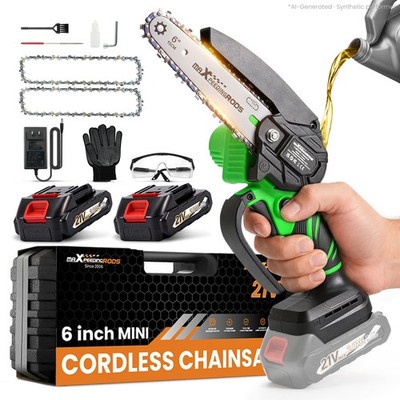 6'' 8'' Cordless For Mini Chainsaw Electric Chain Saw Handheld  Battery Powerd