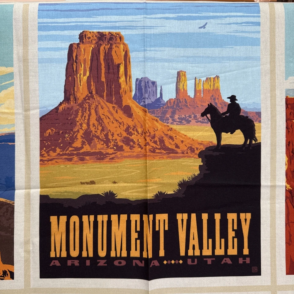 Tela de edredón panel póster Grand Circle NATIONAL PARKS de Riley Blake 36" x 43" Foto 3 de 4